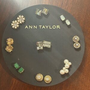Ann Taylor Elegant Earring Set - Gold, Silver, Green